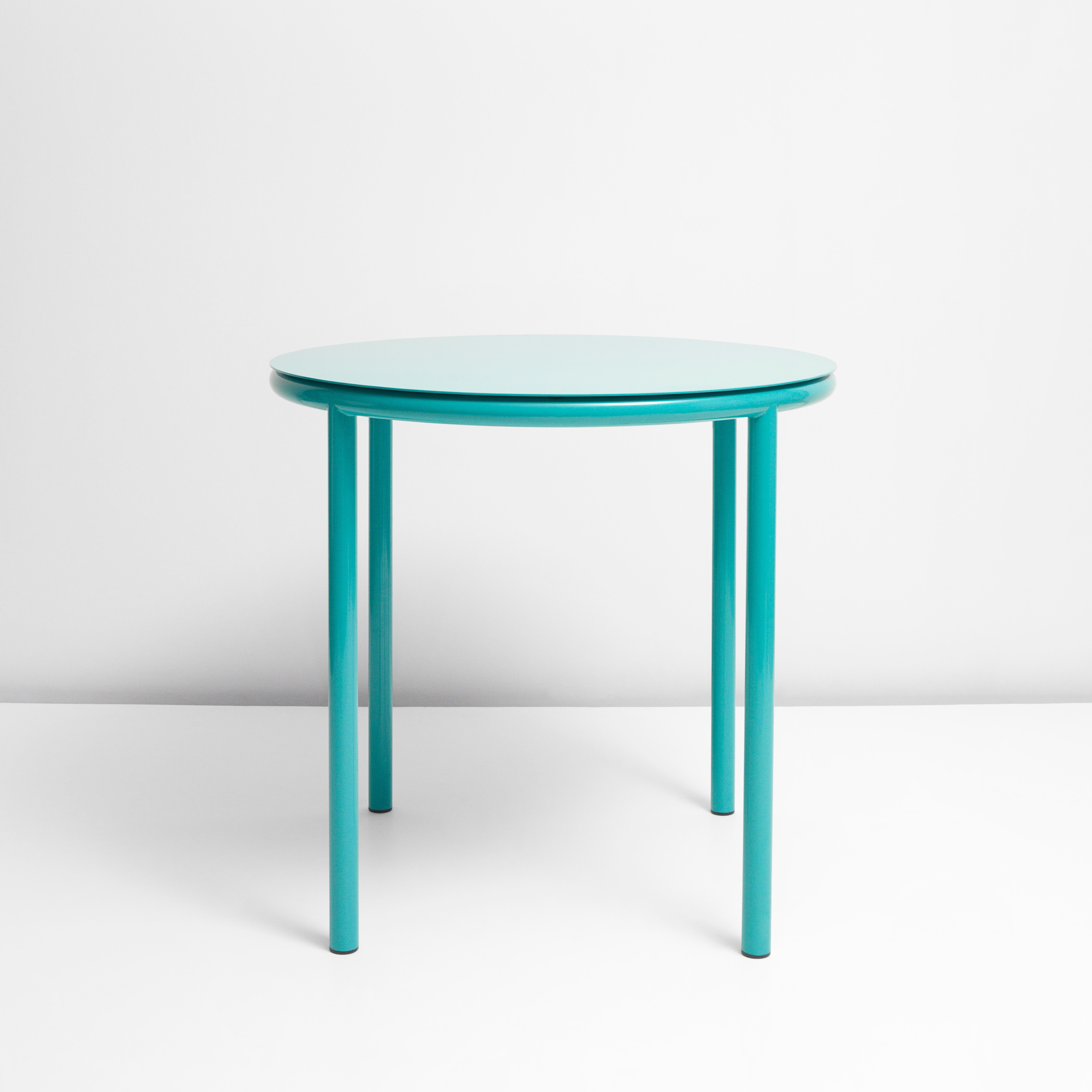 Modern Ring Table with 2 chairs- Minimal Coloured Tubular Metal Dinning / Cafe Table For Sale