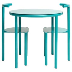 Ringtisch mit 2 Stühlen- Minimalistischer farbiger Metallrohr-Ess-/Kaffeetisch