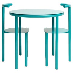 Ring Table with 2 chairs- Minimal Coloured Tubular Metal Dinning / Cafe Table