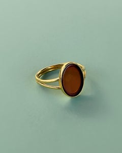 Anello Tesoro del Mar Baltico con ambra e oro misura 8,5