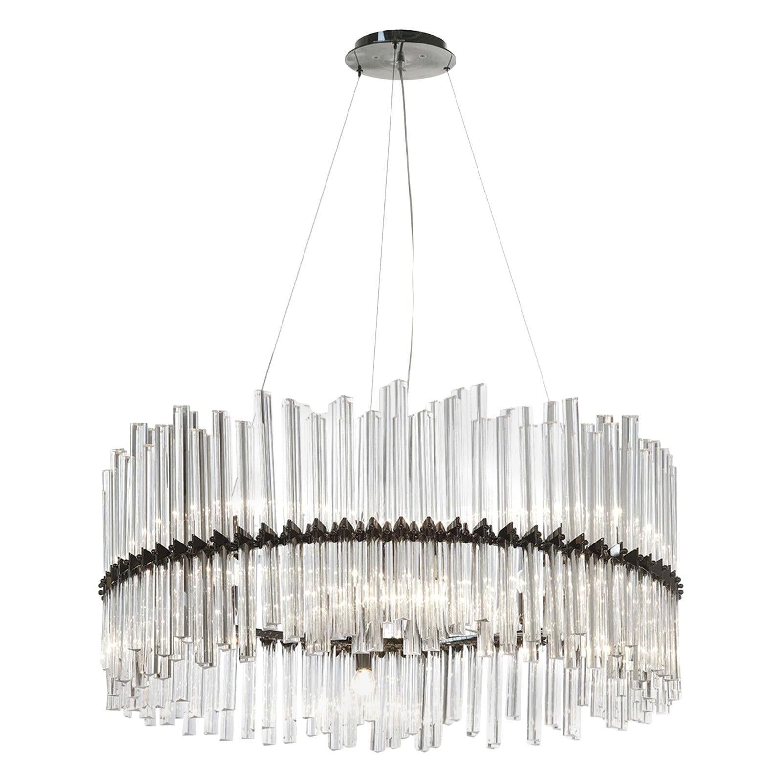 Ring Triedro Venetian Glass Chandelier