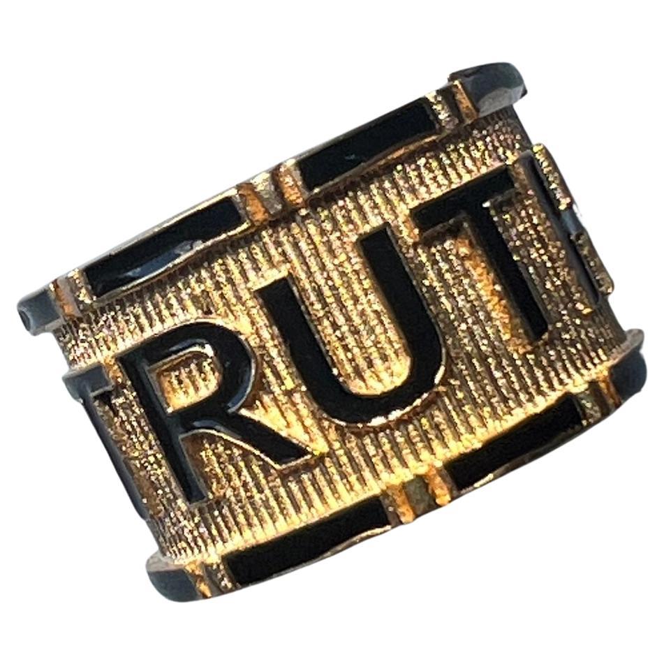 Victorian Style Ring Truth Black Enamel In New Condition For Sale In Los Angeles, CA
