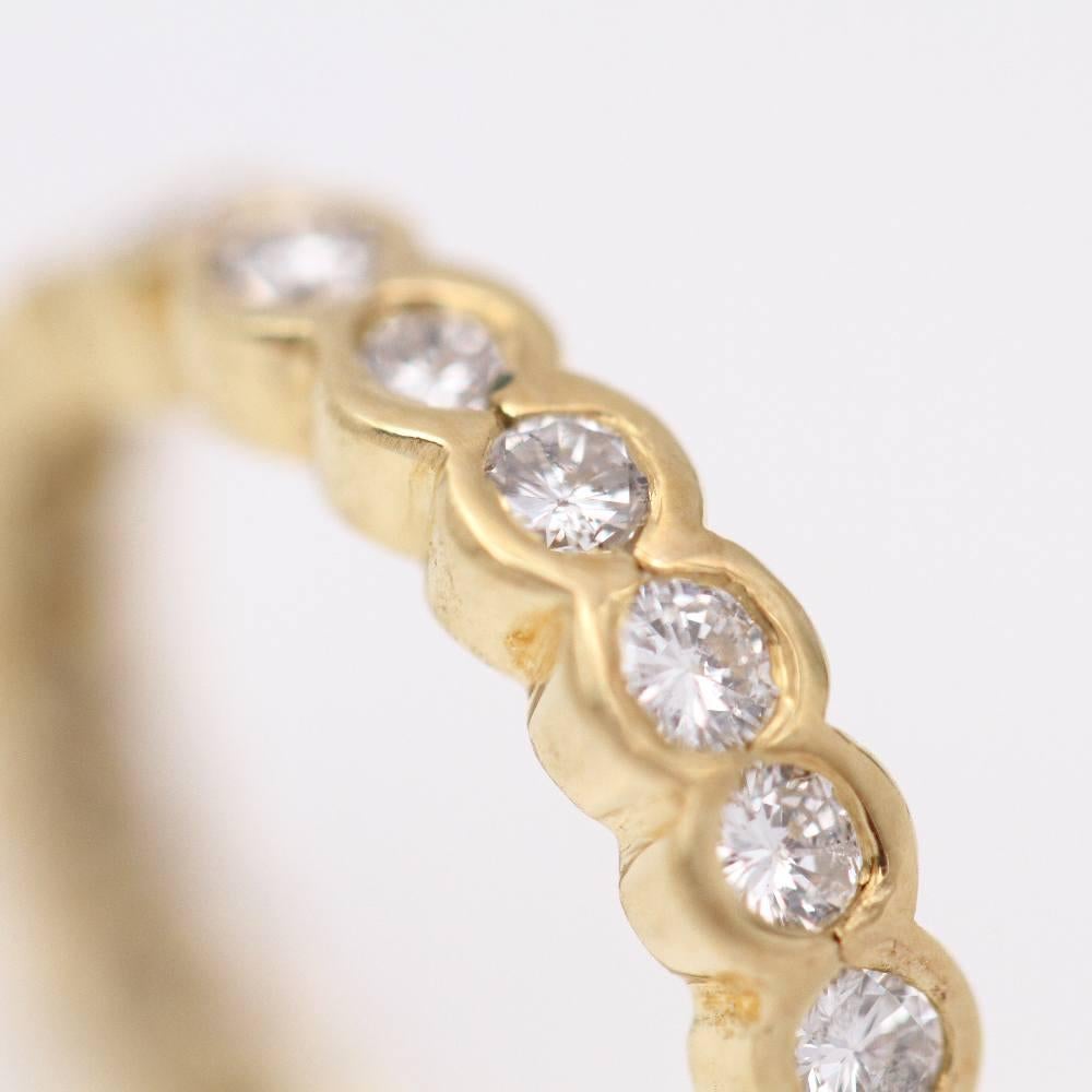 Bague de mariage en or jaune et diamants en vente 1