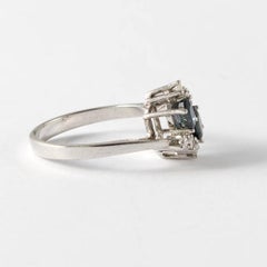 Bague en or blanc saphirs et diamants