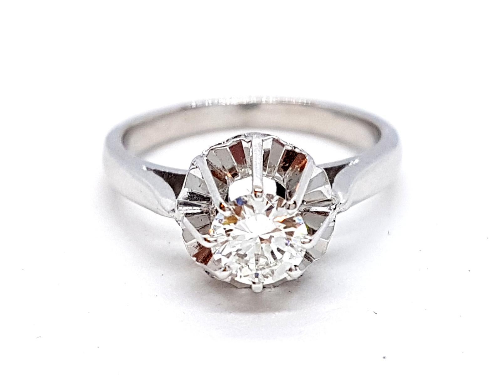 Ring White GoldDiamond In Excellent Condition For Sale In PARIS, FR