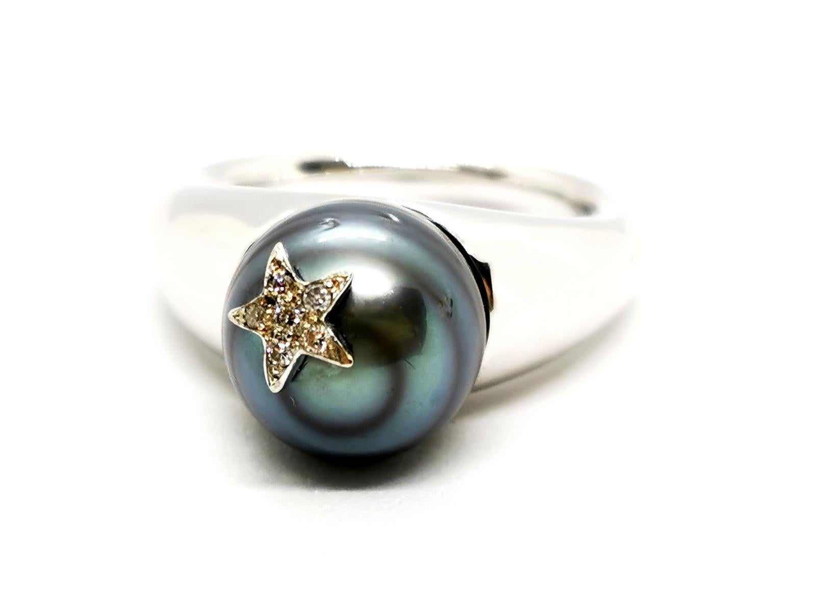 Ring White Gold Pearl In Excellent Condition For Sale In PARIS, FR