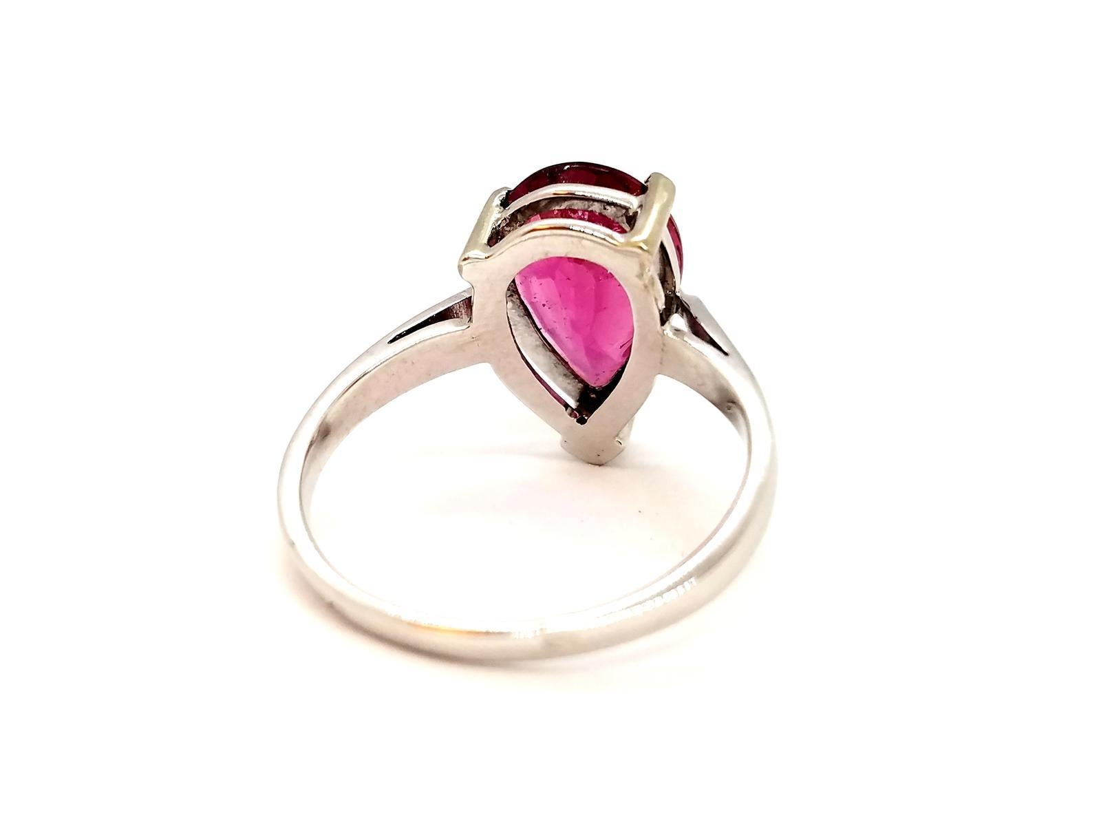 Ring White Gold Rubelite For Sale 2