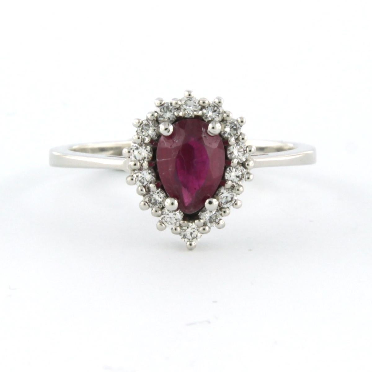 Ring mit Rubin bis zu 0,90ct und Diamanten im Brillantschliff bis zu 0,24ct 18k Gold im Angebot 2