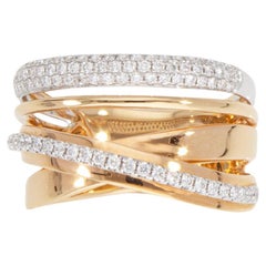 Ring mit 0,39 Karat Diamanten, gekreuztes Modell aus 18 Kt Roségold