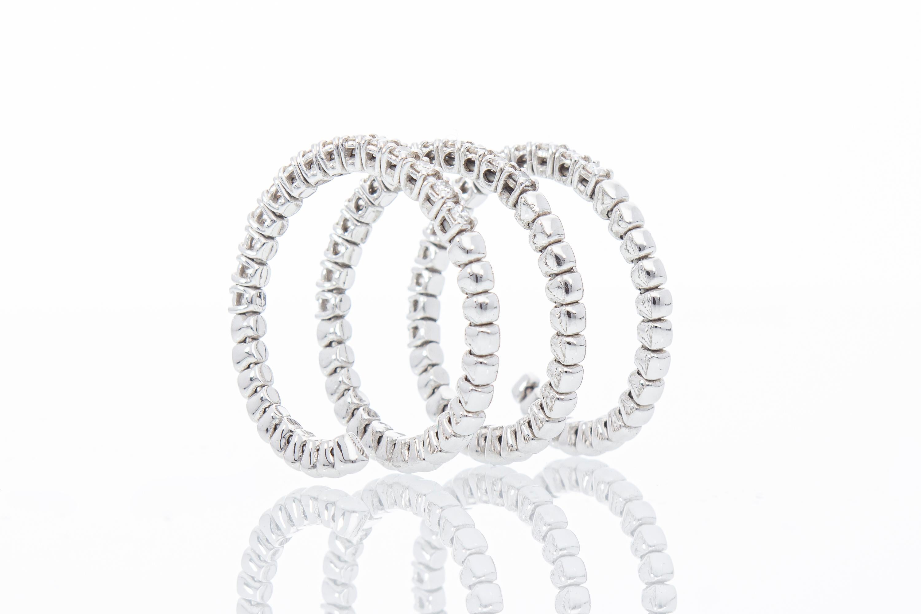 Ring with 0.68 Ct of Diamonds, N° 40 Diamonds, the Ring is an Elastic Spiral For Sale 3