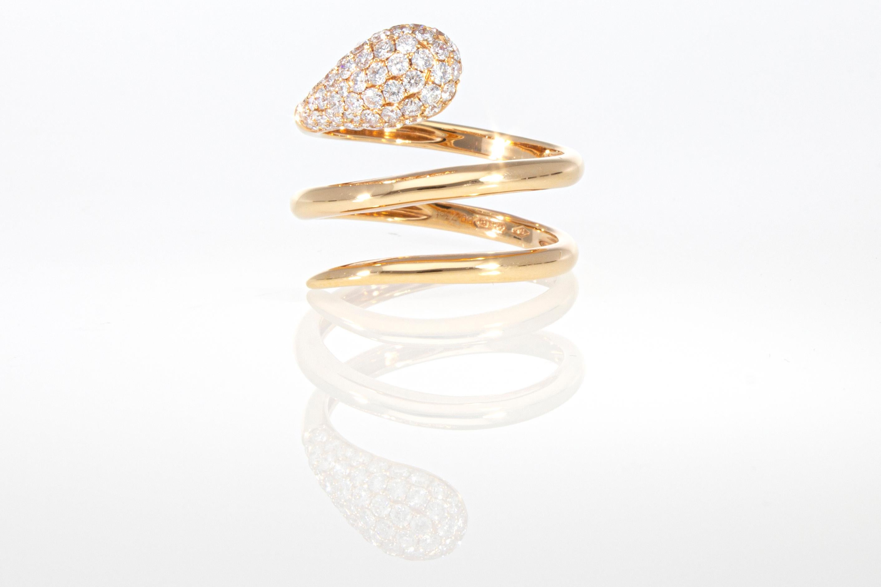 Ring mit 0,73 Karat Diamanten, Schlangenmodell aus 18 Karat Gold Damen im Angebot