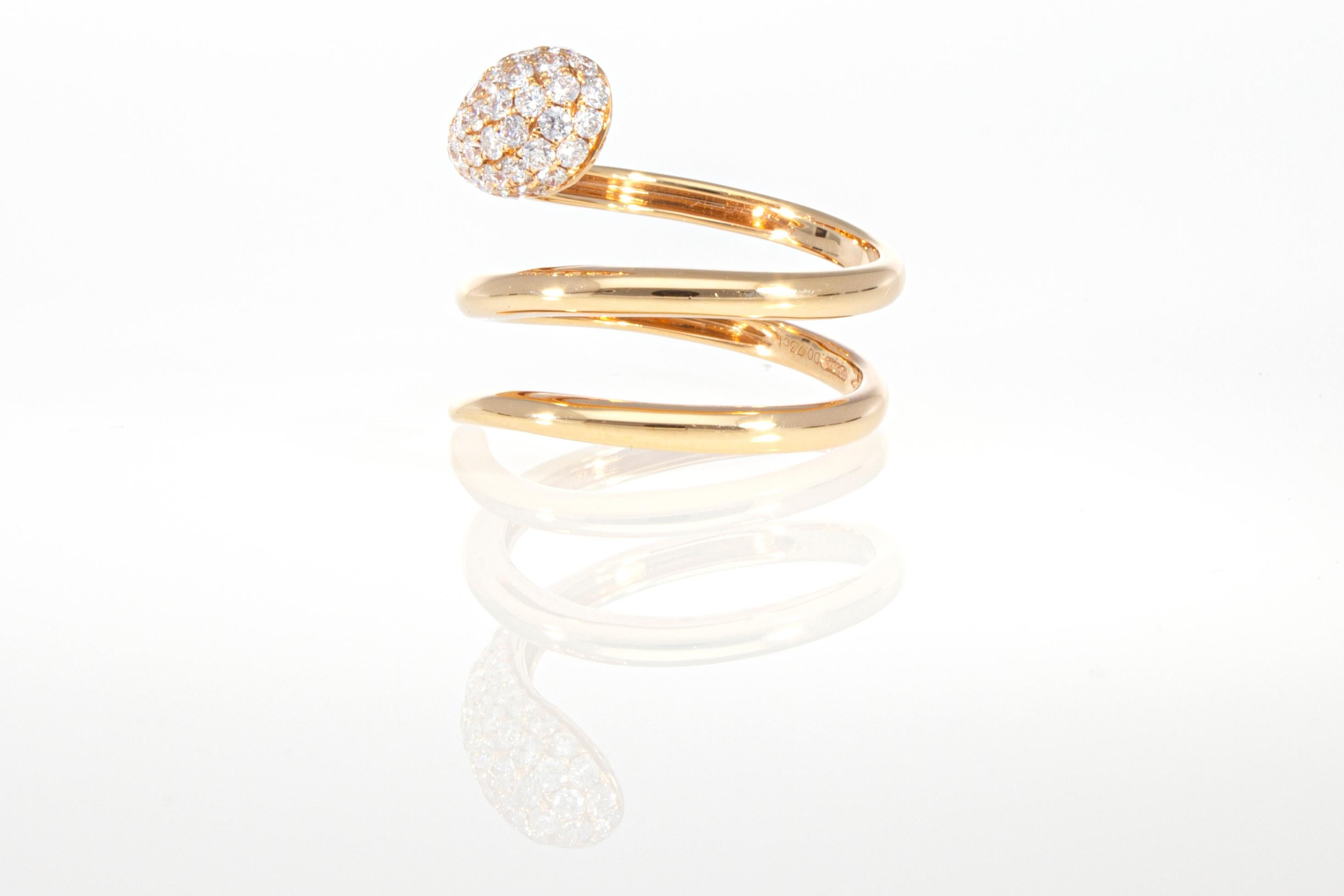 Ring mit 0,73 Karat Diamanten, Schlangenmodell aus 18 Karat Gold im Angebot 1