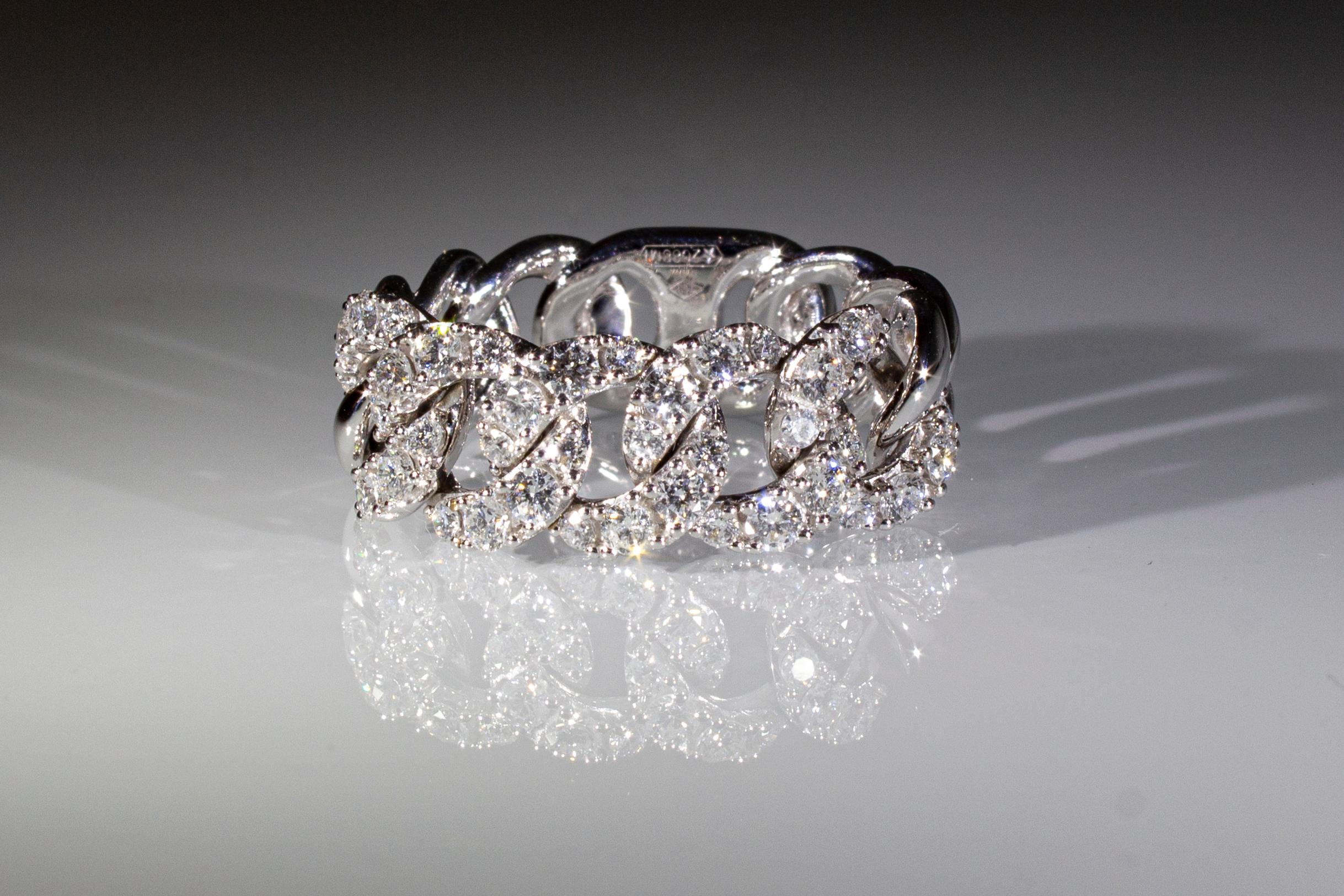 Ring with 0.90 Ct of Diamonds, Groumette Model 18 Kt In New Condition For Sale In Rome, IT