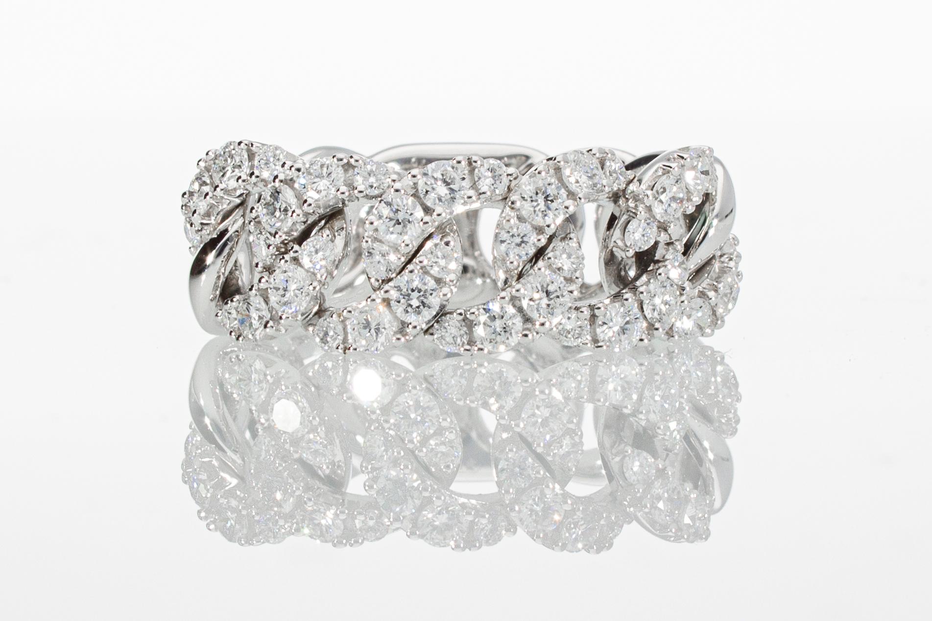 Ring with 0.90 Ct of Diamonds, Groumette Model 18 Kt For Sale 1