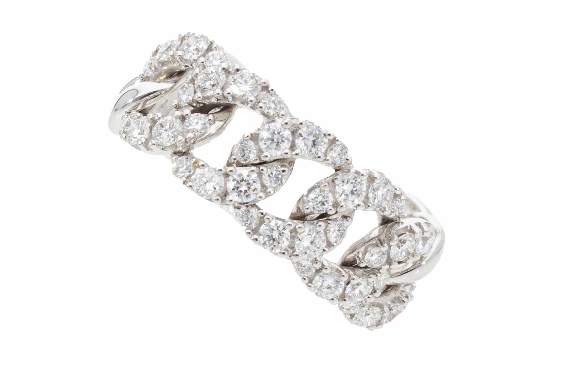 Ring with 0.90 Ct of Diamonds, Groumette Model 18 Kt For Sale 2