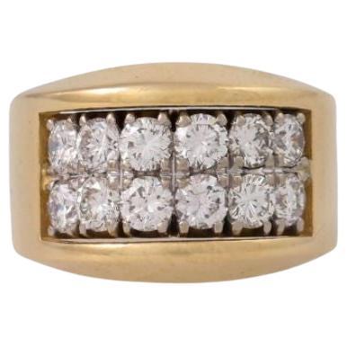 Ring with 12 Brilliant-Cut Diamonds Total Approx. 2 Ct For Sale