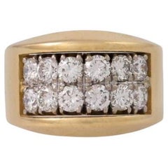 Ring with 12 Brilliant-Cut Diamonds Total Approx. 2 Ct