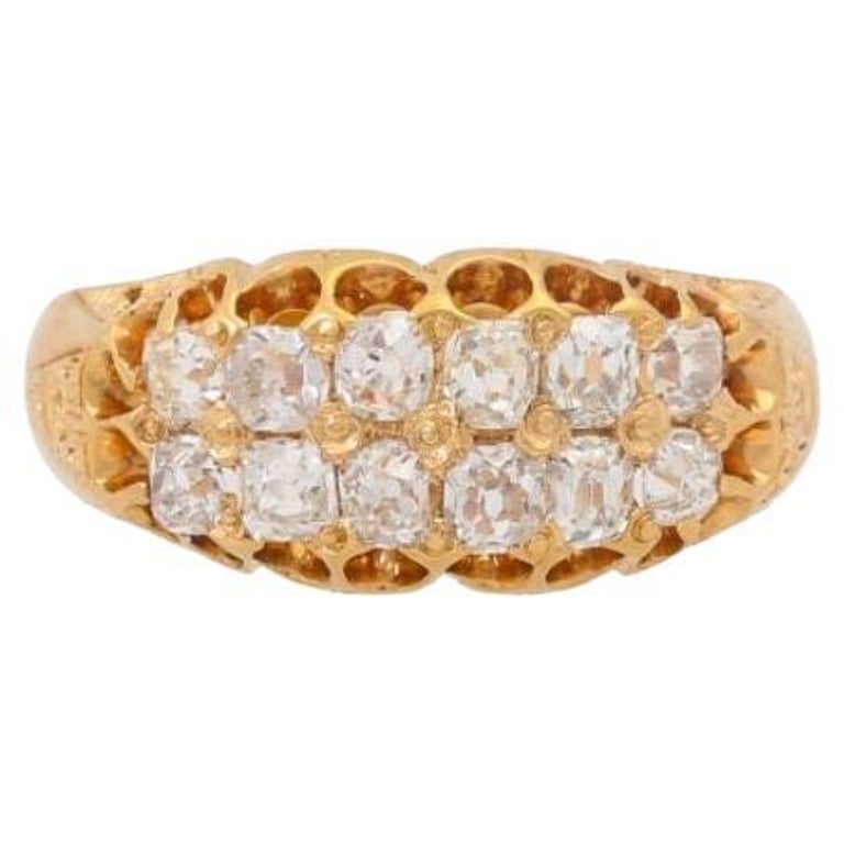 Ring with 12 Old Cut Diamonds of over, 0.8 Ct, Good Color and Purity ...