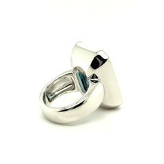 Ring with 24.55 Carat Blue Aquamarine in 18 Karat White Gold by Gübelin