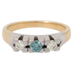 Vintage Ring with 3 Brilliant-Cut Diamonds Total Approx. 0.35 Ct