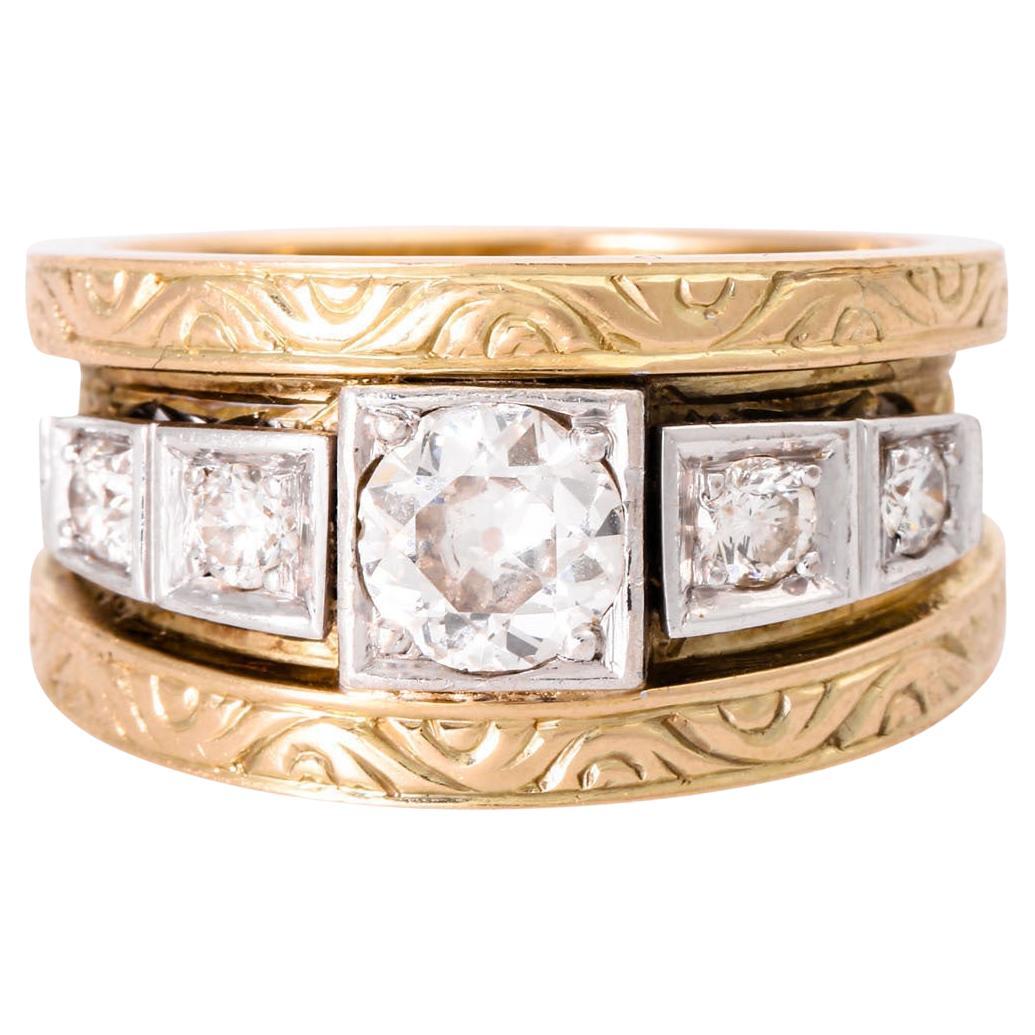 Ring with 5 Diamonds Total Approx. 1.4 Ct, For Sale