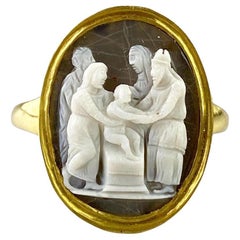 Ring with a cameo of the presentation in the temple. Italian, around c. 1600