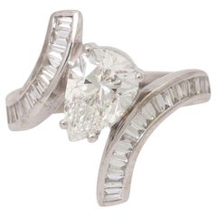 Ring with a Large Diamond Drop of 1.81 Ct