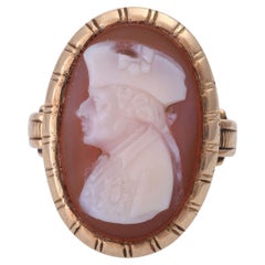 Ring with a layered stone cameo "Frederick the Great" in profile,