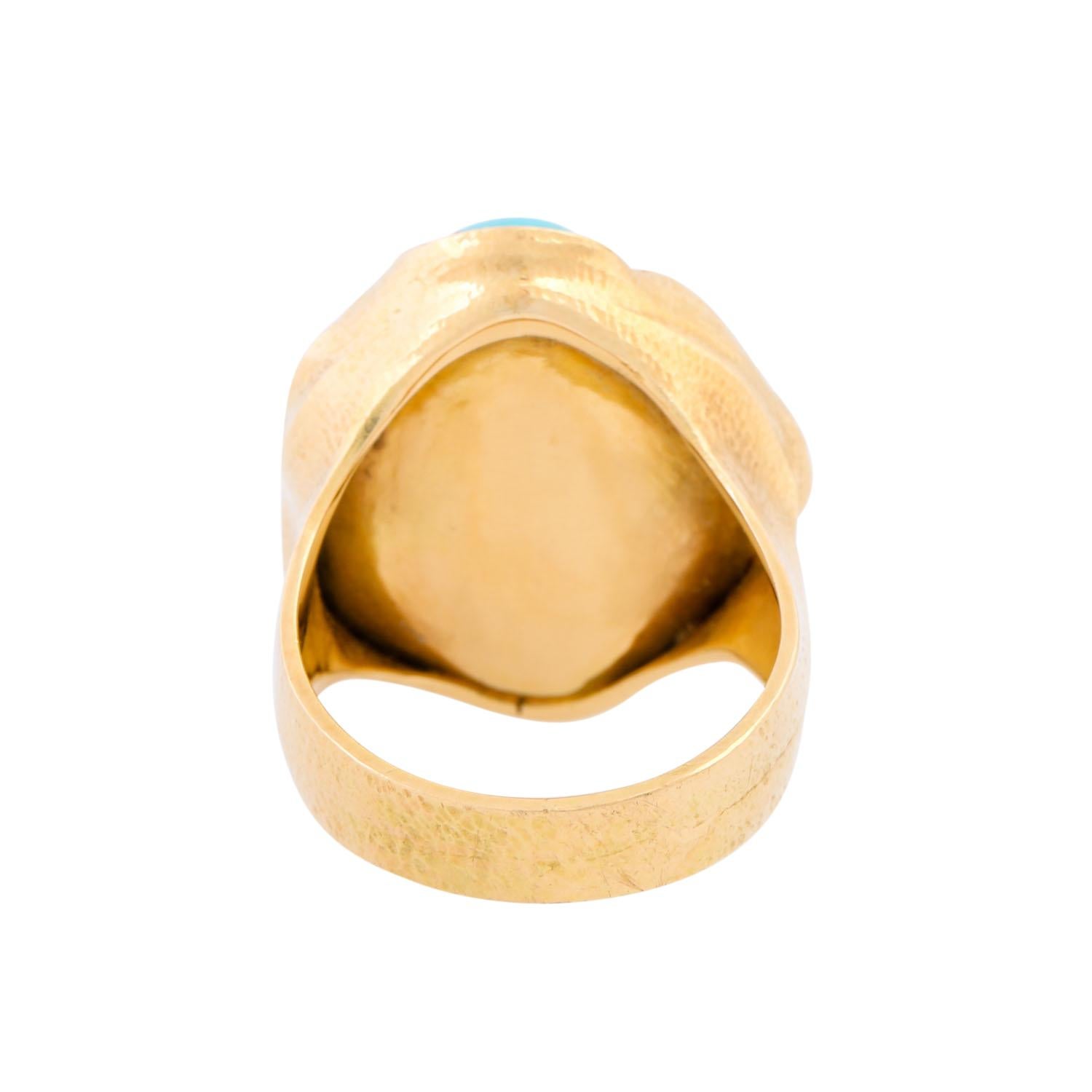 Ring mit türkisfarbener Matrix in Barockform, im Zustand „Hervorragend“ im Angebot in Stuttgart, BW