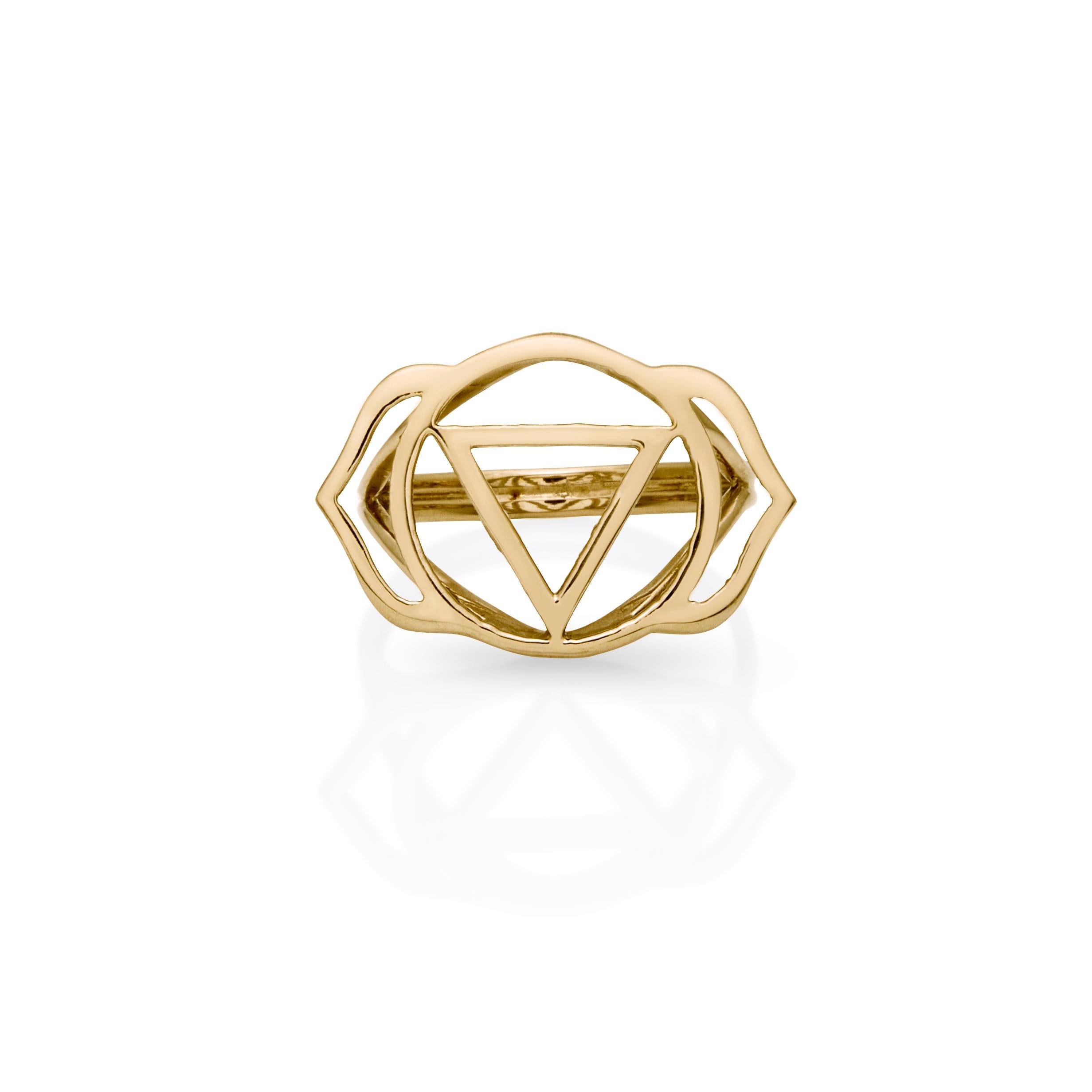 For Sale:  Handcrafted Yoga Ring with the Ajna Third Eye Chakra in 14Kt Gold 3