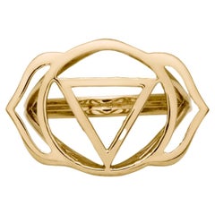 Handcrafted Yoga Ring with the Ajna Third Eye Chakra in 14Kt Gold