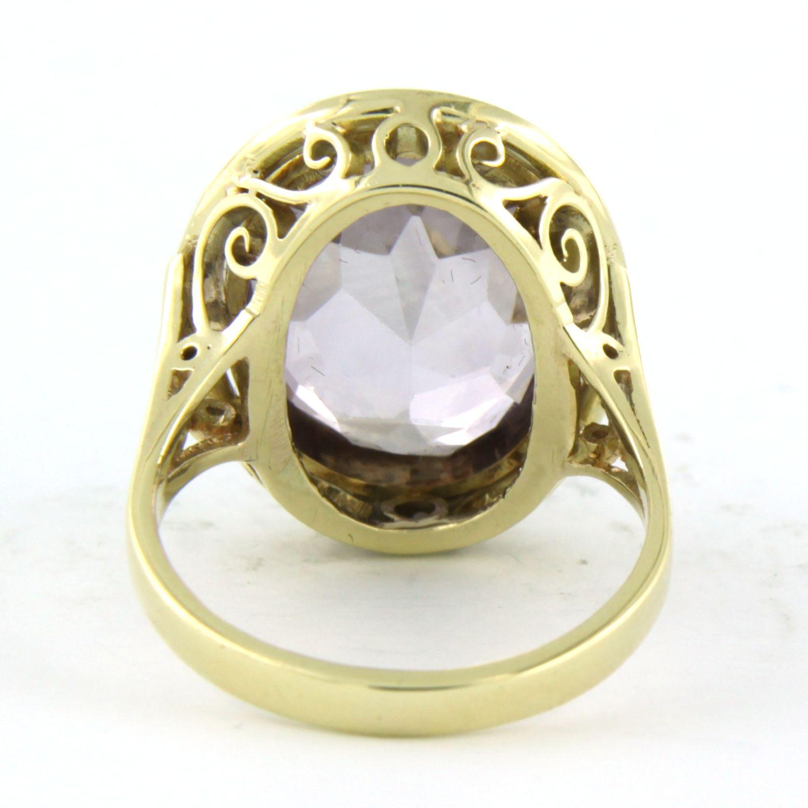 Anello con ametista in oro giallo 14k 8,2 grammi In condizioni ottime in vendita a The Hague, ZH