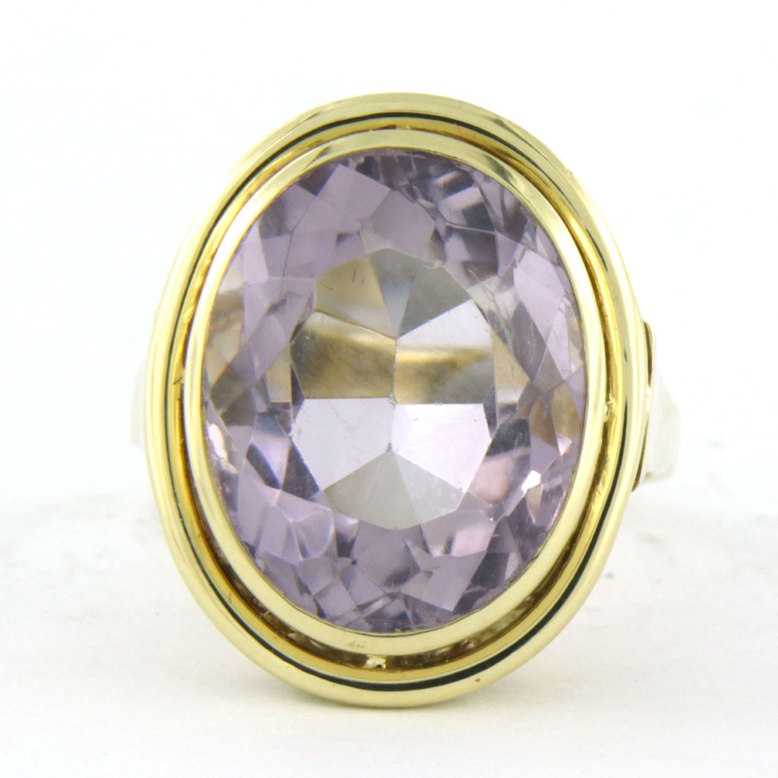Anello con ametista in oro giallo 14k 8,2 grammi in vendita 2