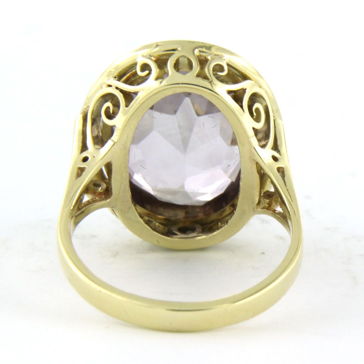 Ring with Amethyst 14k yellow gold In Good Condition For Sale In The Hague, ZH