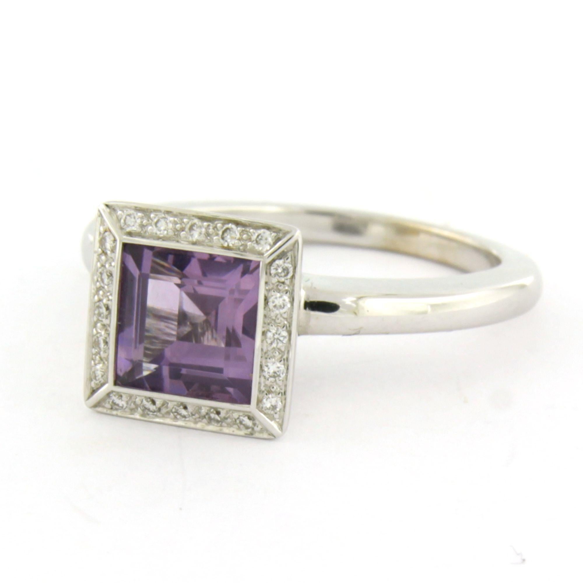 Ring mit Amethyst und Diamanten im Brillantschliff bis zu 0,10ct 8,7 Gramm 18k Gold im Angebot 1