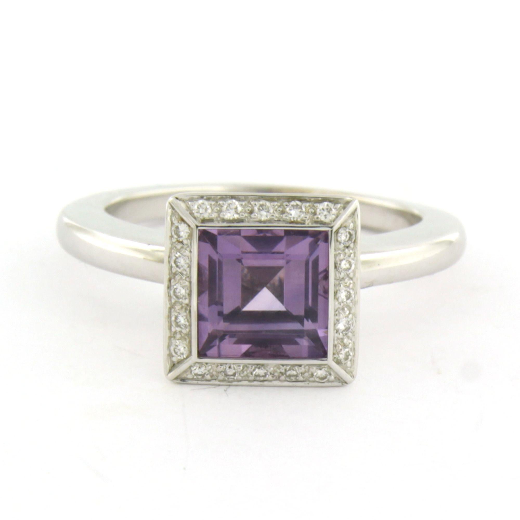 Ring mit Amethyst und Diamanten im Brillantschliff bis zu 0,10ct 8,7 Gramm 18k Gold im Angebot 2
