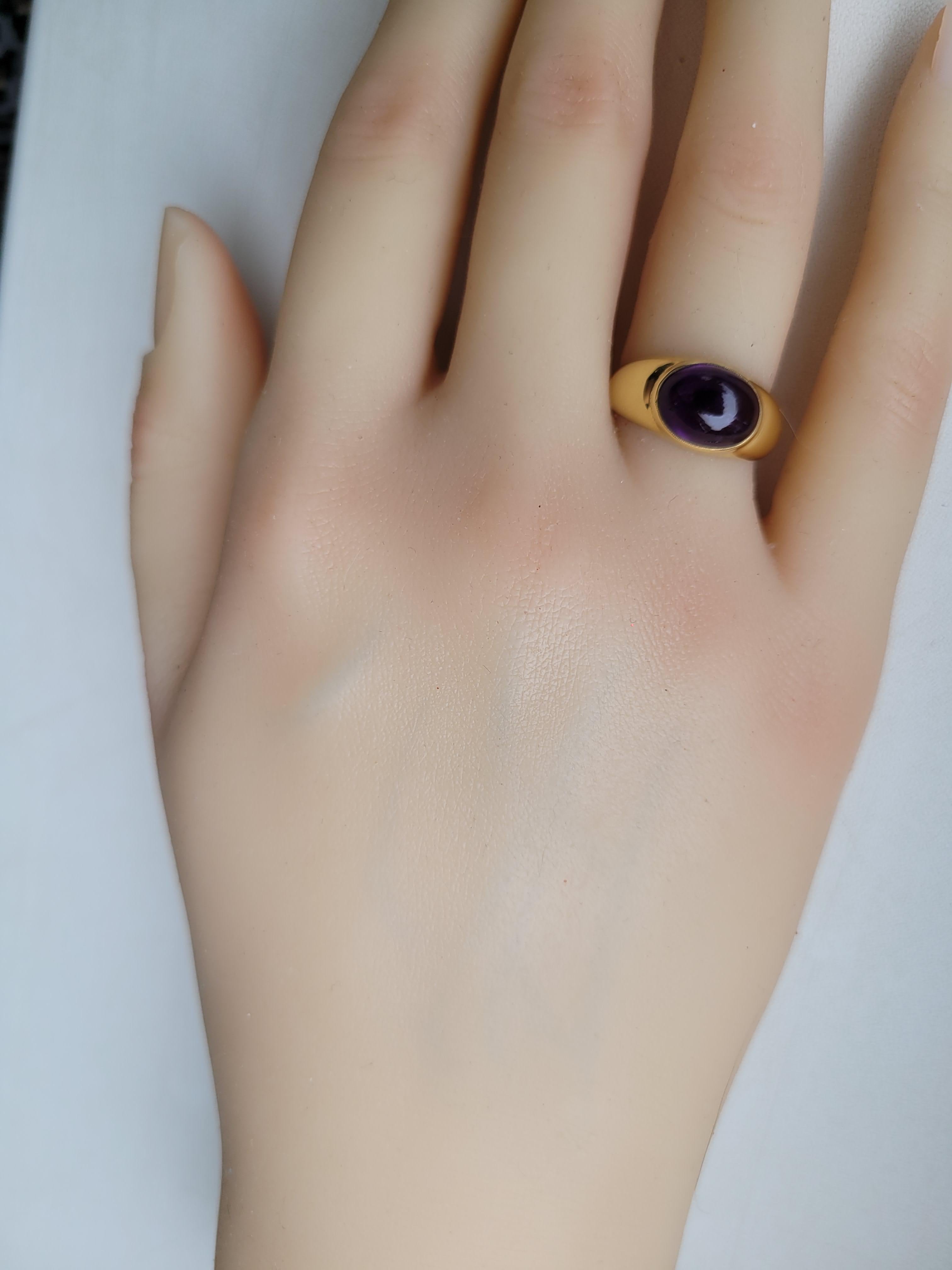 En vente :  Ring with amethyst cabochon 10