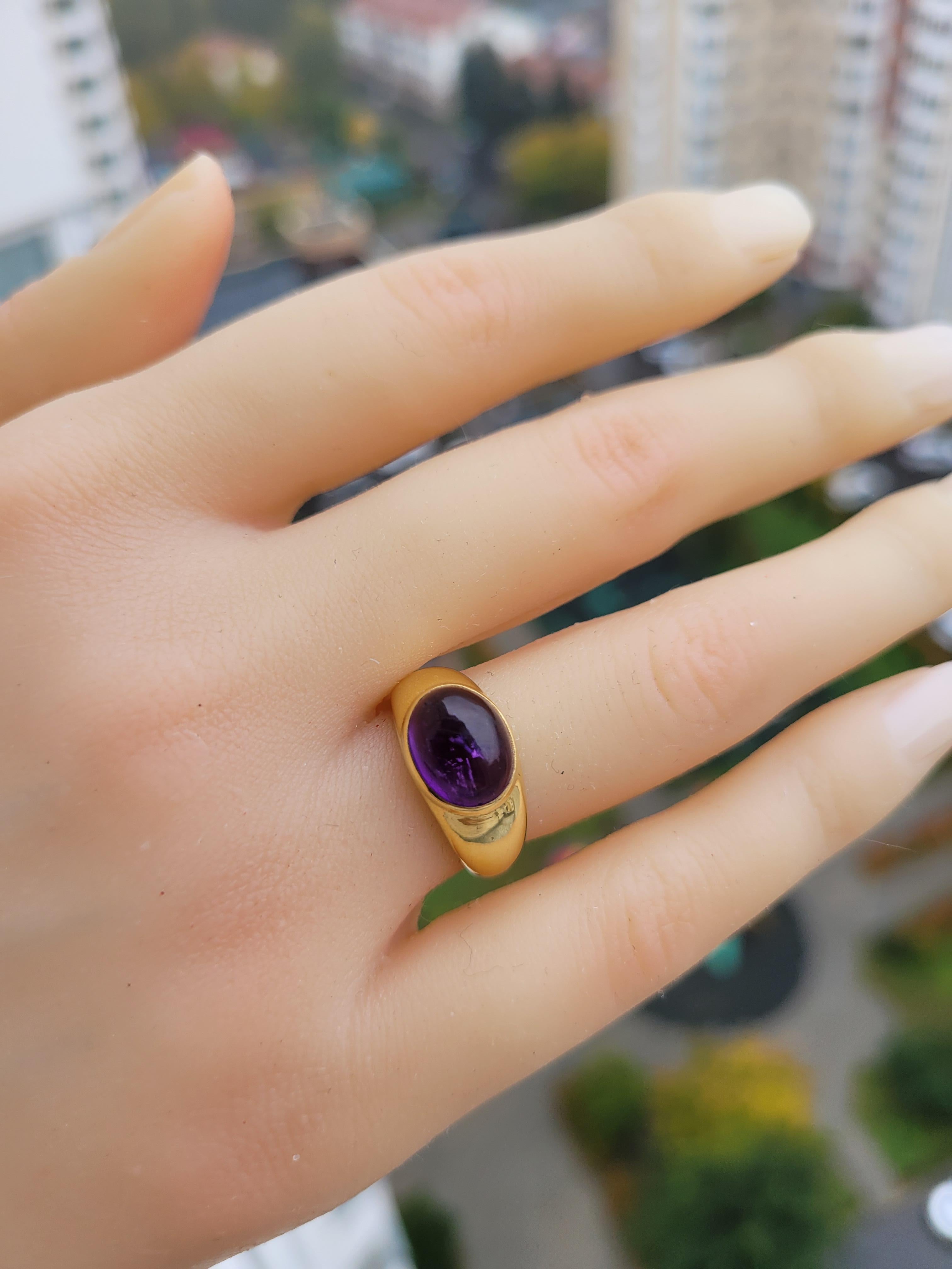 En vente :  Ring with amethyst cabochon 11