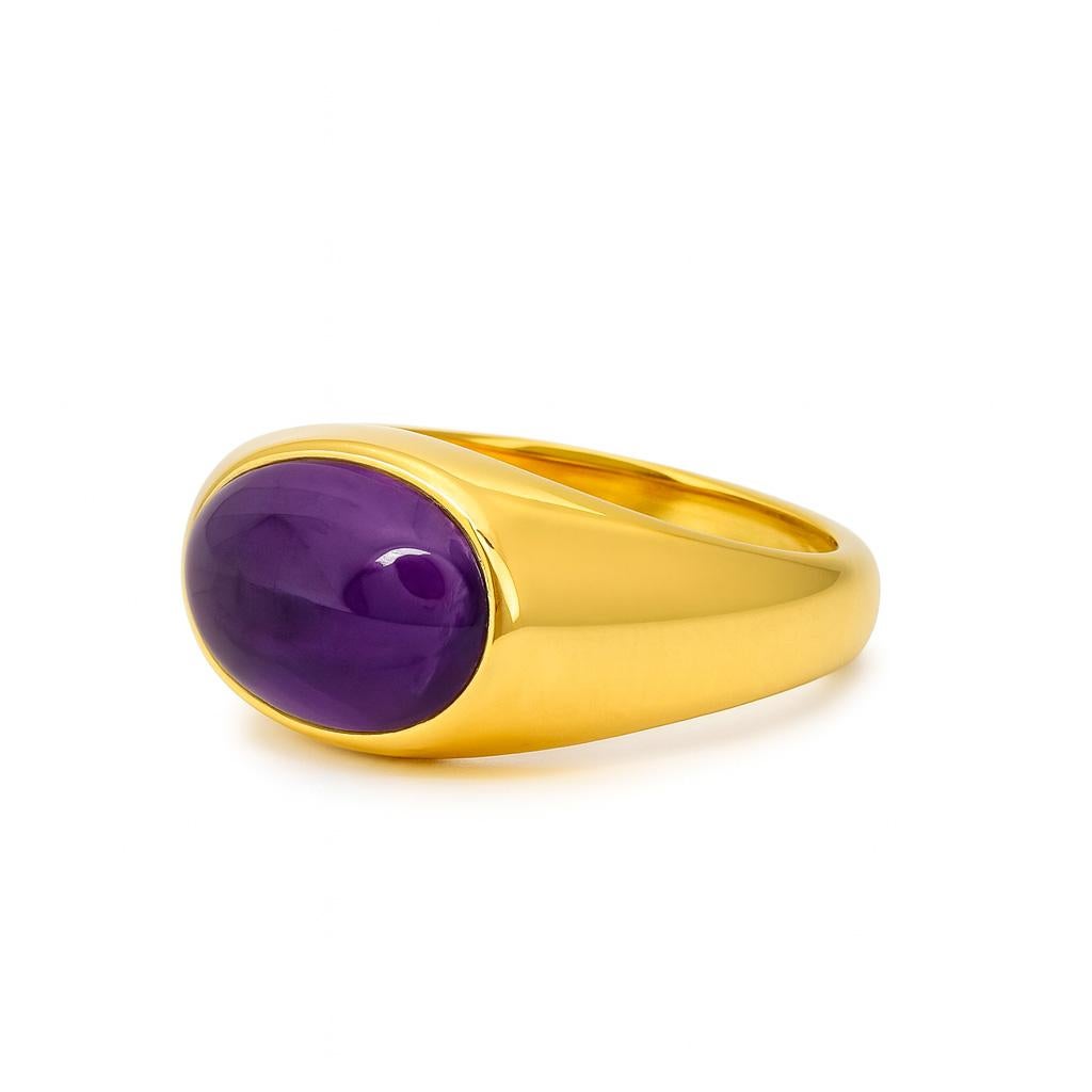 En vente :  Ring with amethyst cabochon 2