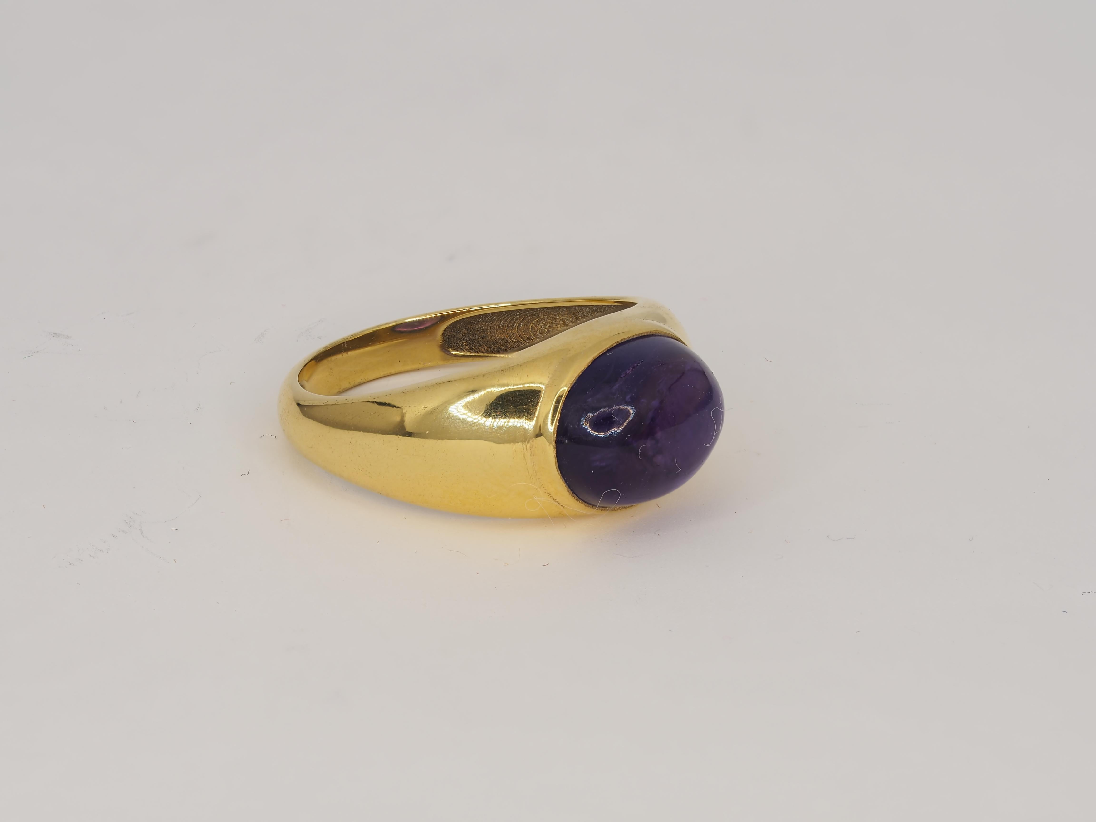 En vente :  Ring with amethyst cabochon 5