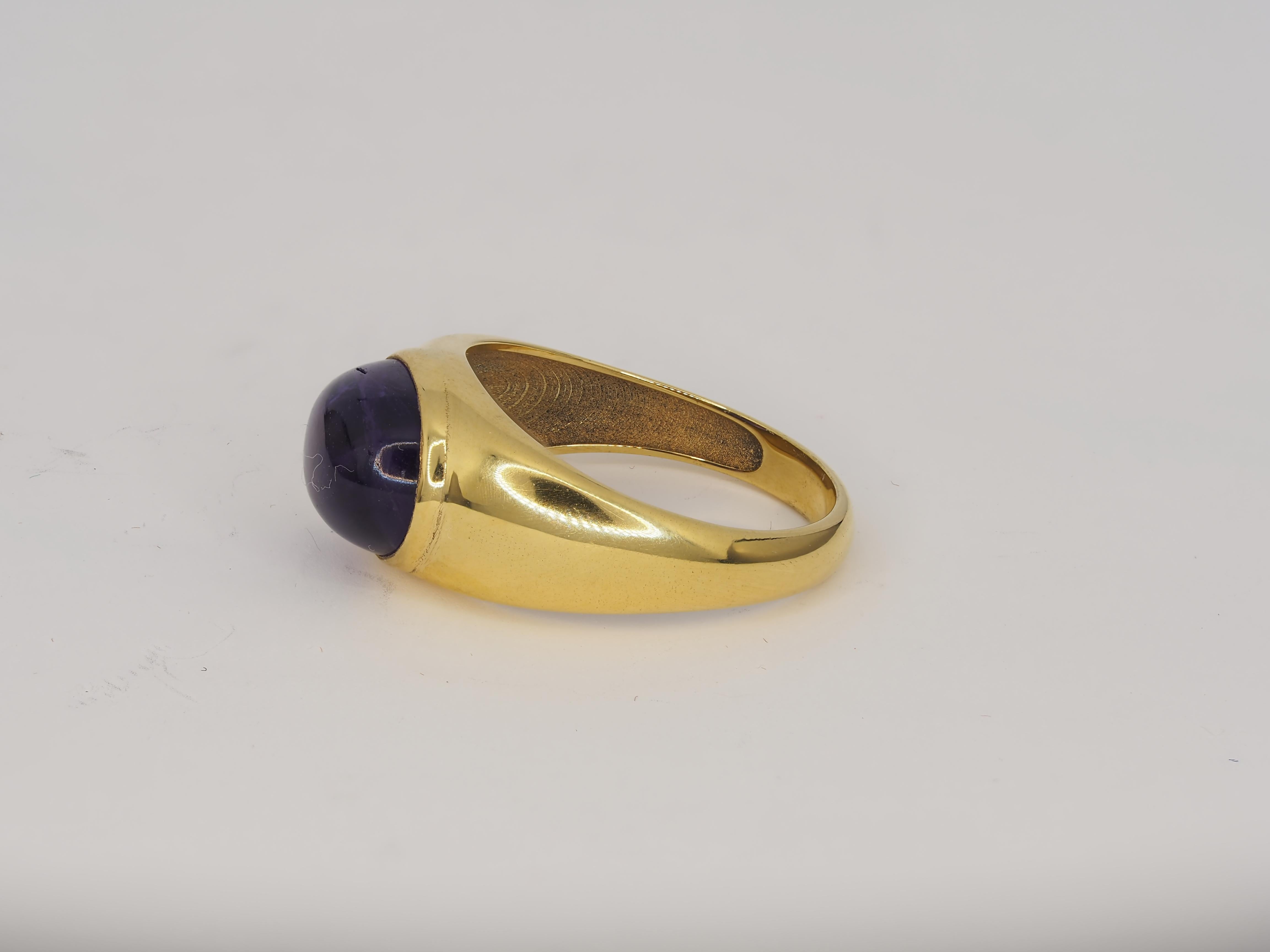 En vente :  Ring with amethyst cabochon 6