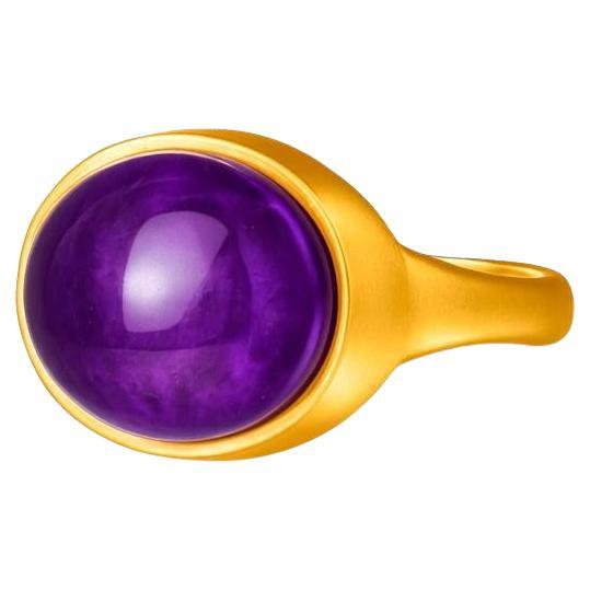 Anello con cabochon di ametista