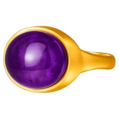 Anello con cabochon di ametista