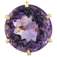 Ring with amethyst up to 30.00ct - 14.8 grams - 18k pink gold