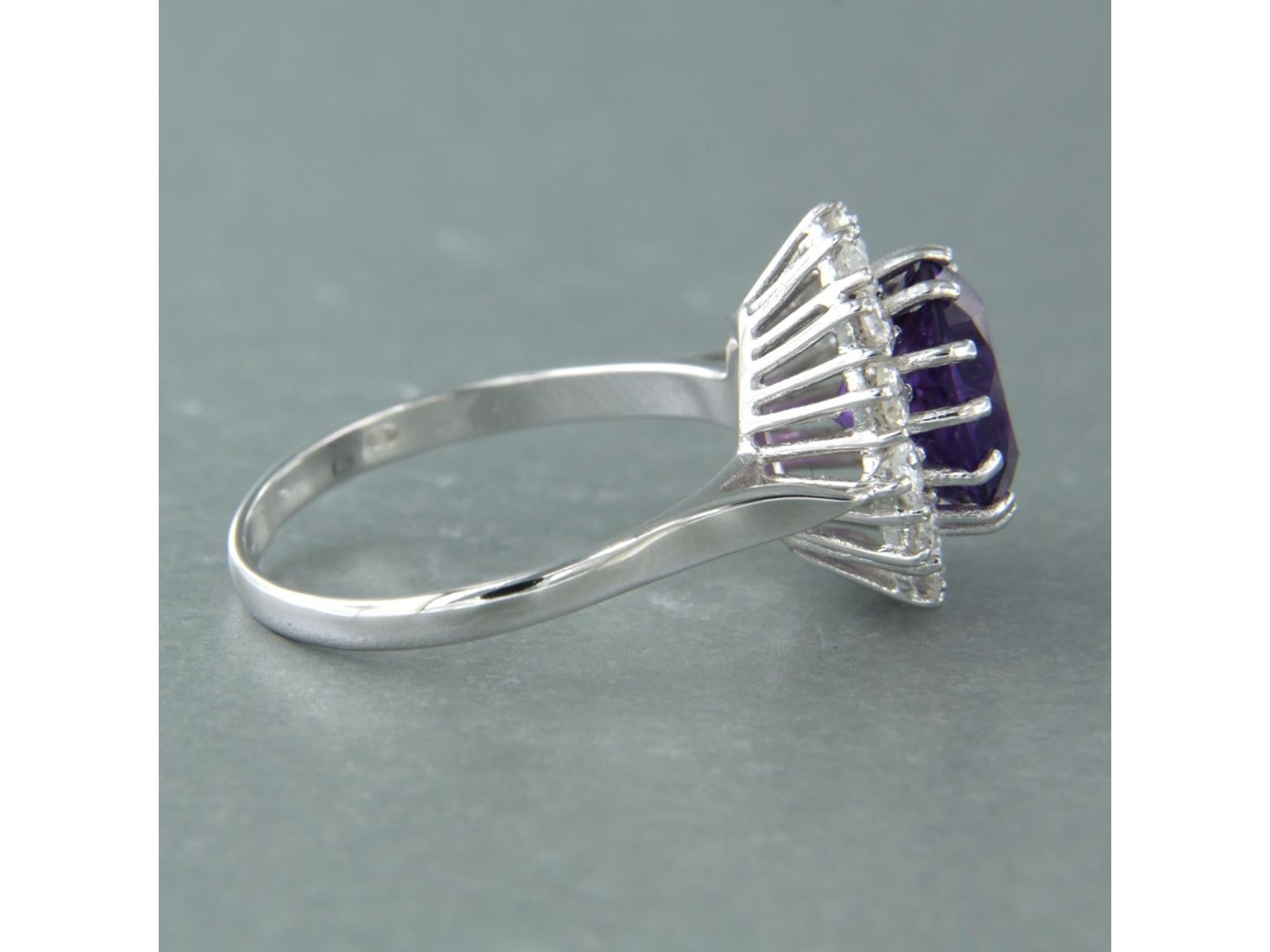 Bague avec améthyste jusqu'à 3,50ct et diamants taille brillant jusqu'à 1,00ct or 14k Excellent état - En vente à The Hague, ZH