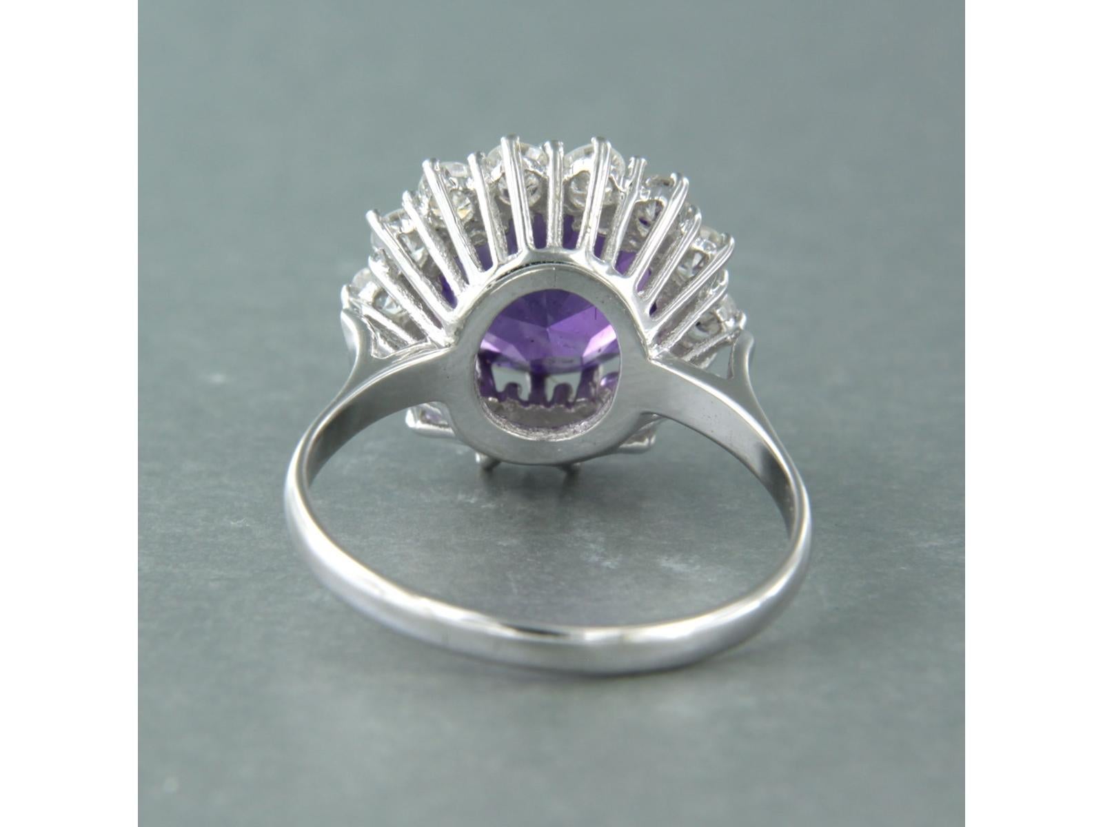 Bague avec améthyste jusqu'à 3,50ct et diamants taille brillant jusqu'à 1,00ct or 14k Pour femmes en vente
