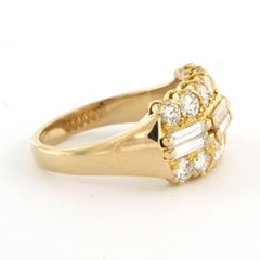 Anello con diamanti taglio baguette e brillante fino a 2,40ct in oro 14k 6,4 grammi