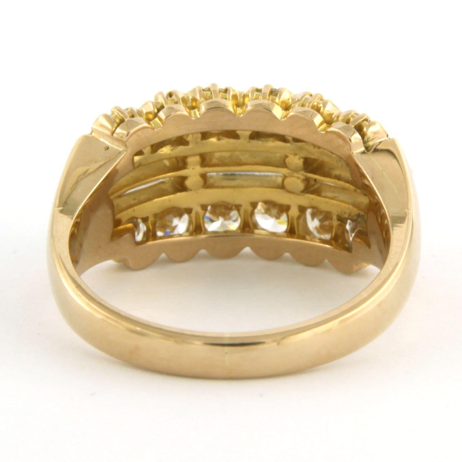 Ring mit Diamanten im Baguette- und Brillantschliff bis zu 2,00ct 14k Gold 6,4 Gramm im Zustand „Hervorragend“ im Angebot in The Hague, ZH