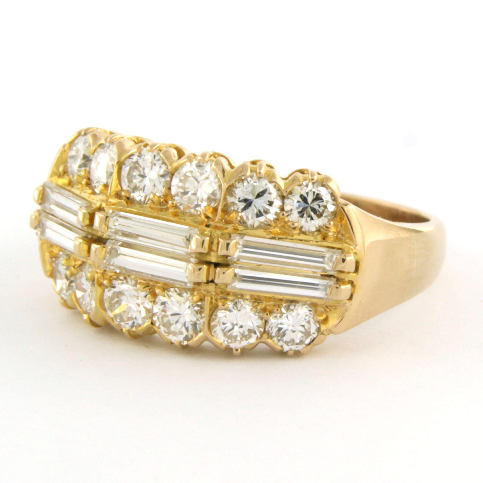 Ring mit Diamanten im Baguette- und Brillantschliff bis zu 2,00ct 14k Gold 6,4 Gramm Damen im Angebot