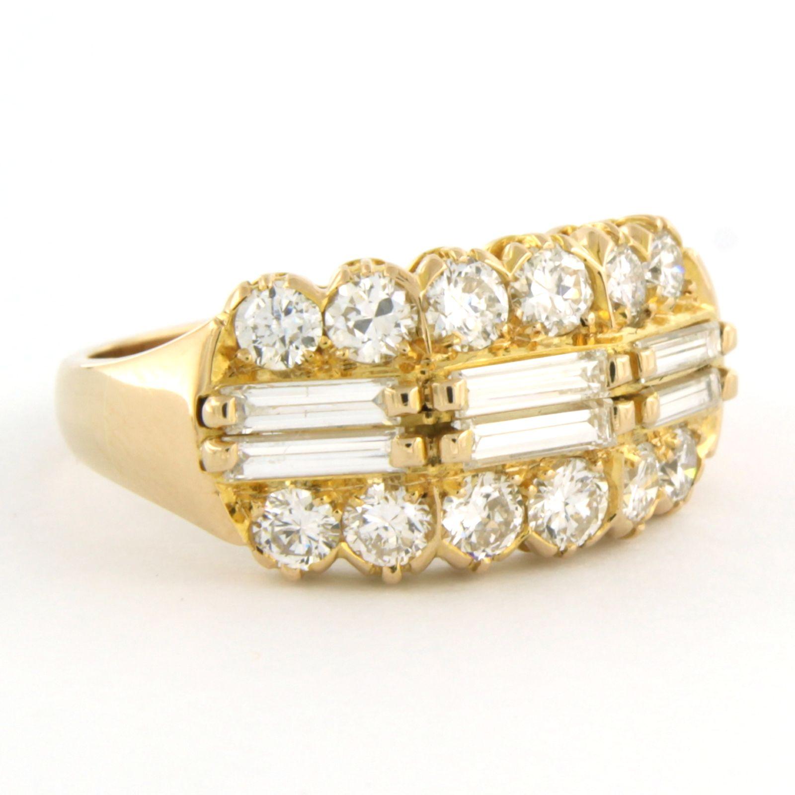 Ring mit Diamanten im Baguette- und Brillantschliff bis zu 2,00ct 14k Gold 6,4 Gramm im Angebot 1
